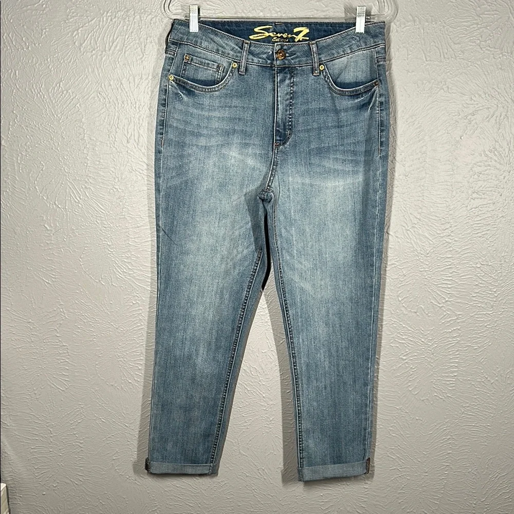Seven7 Blue Weekend Slim Fit Denim Jeans Women's Size 10 - Picture 2 of 13